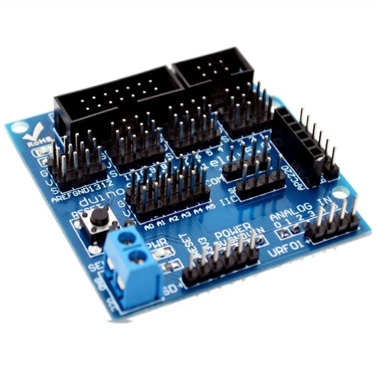 Placa de expansão do escudo do sensor v5.0 para arduino blocos de construção eletrônicos acessórios do robô placa de expansão do escudo do sensor v5